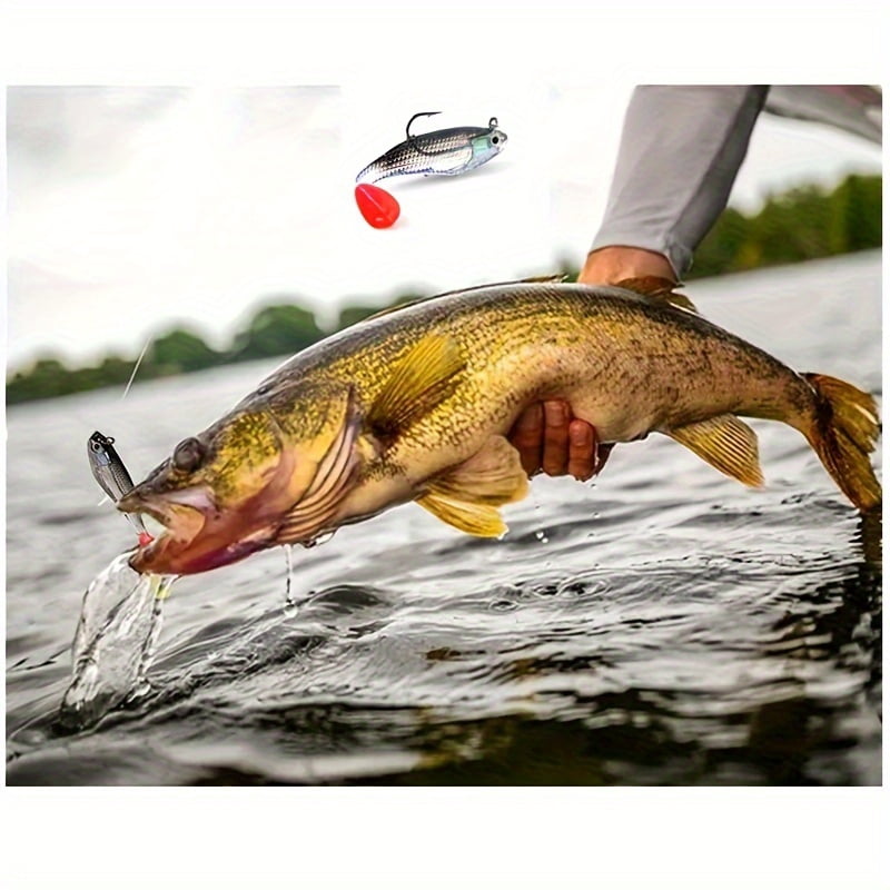 5pcs WYSUMMER Bionic Fishing Lures Jigs Set - Soft PVC,, Mixed Colors with 3D Eyes & T-Tail for Realistic Swimming Action - Ideal for Freshwater & Saltwater Fishing, Fishing Bait