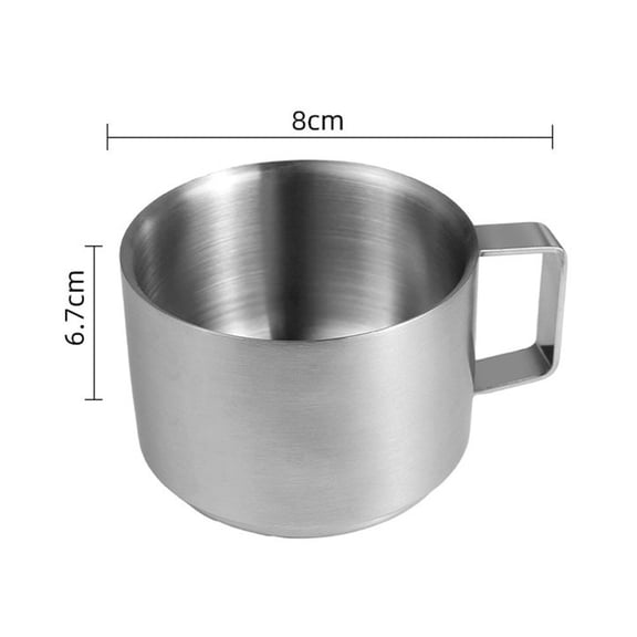 CaraMart Double Layer Stainless Steel Espresso Cup with Handle 3.4oz Small Coffee Cup