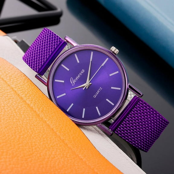Quartz Watch Woman's High-end Blue Glass Life Waterproof Distinguished Purple(Buy 2 Get 1 Free)