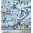 thumbnail image 1 of Soimoi Cotton Voile Fabric Christmas Theme Party Print Sewing Fabric Yard 56 Inch Wide, 1 of 1