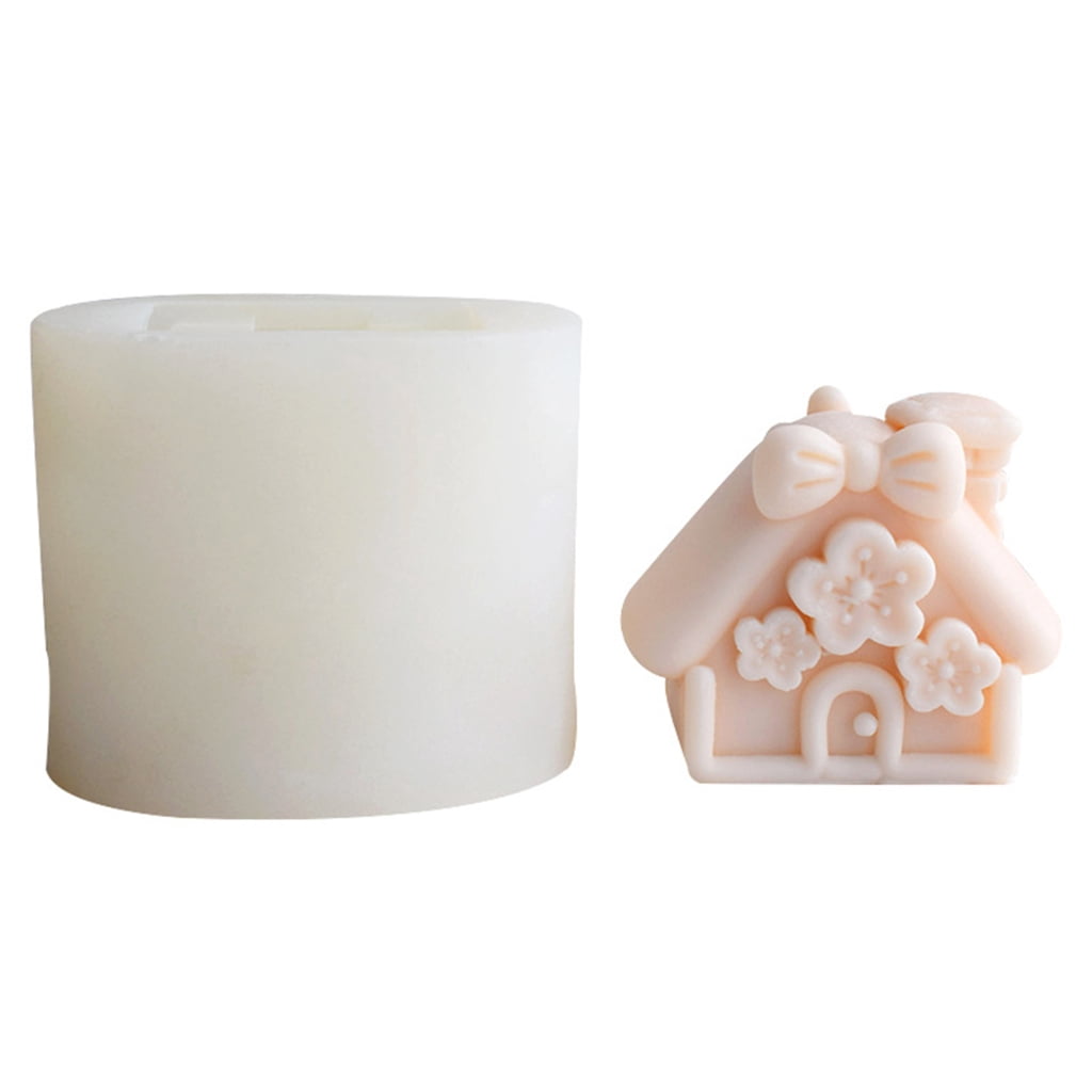 Christmas Small House Candle Molds House Shape Silicone Moulds Handmade Soap Mold DIY Fondant Chocolate Decorating Tool