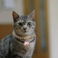 thumbnail image 4 of Gema Diamante de Imitación Bling Collar Diamante Mascota Cachorro Rosado Yuyangstore Collar de cachorro de gato, 4 of 7
