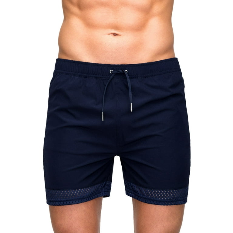 Men's Tight Solid Color Short Pants Breathable Mesh Decoration