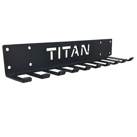 Titan Fitness 8in Depth Belt and Band Hanger, 10 Prongs, Accessory Rack for Resistance Bands, Mini Bands, Collars, Weight Belts