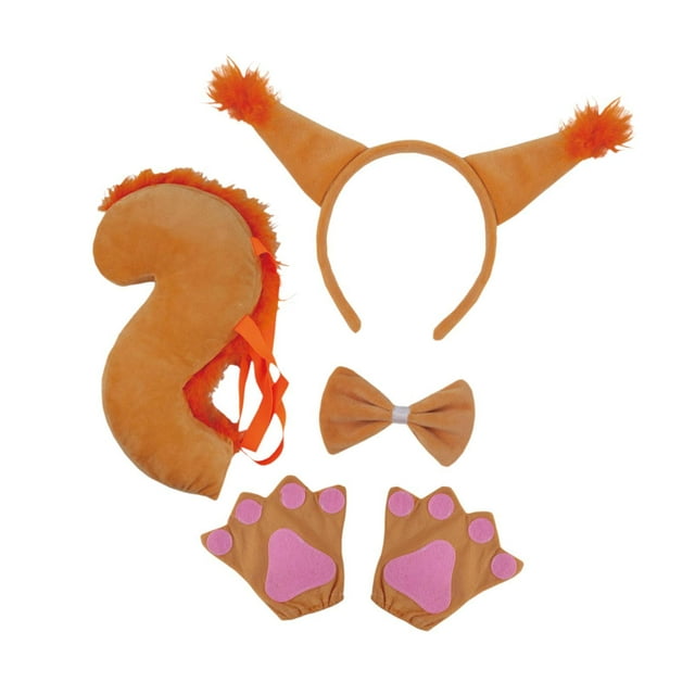 Disfraz de animales de Halloween, trajes de cosplay para fiestas de carnaval, regalos y festivales. Naranja con guantes
