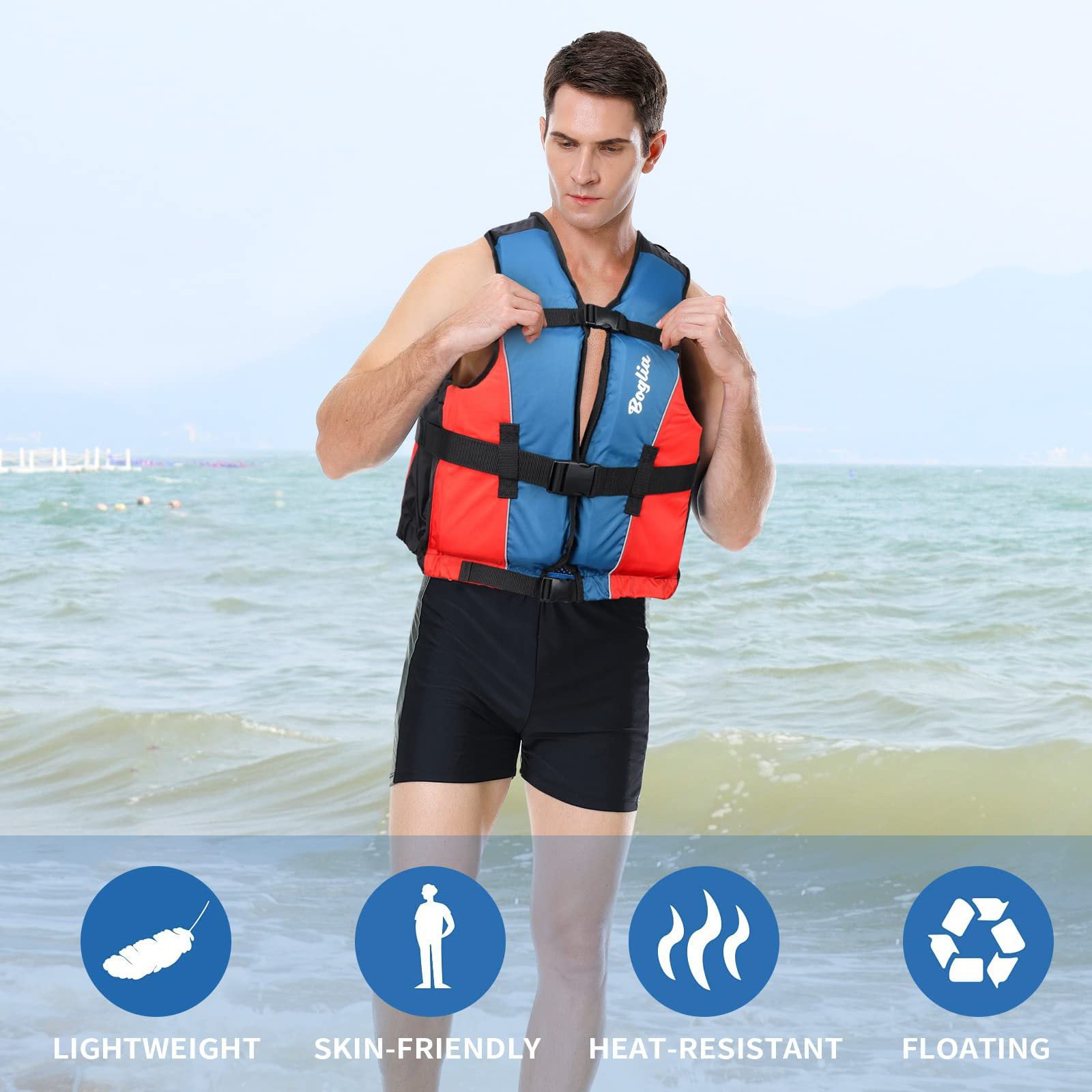 Boglia Adults Life vest ,Float Life Jacket Swim Vest Suit with