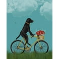 thumbnail image 2 of Fab Funky 20x24 White Modern Wood Framed Museum Art Print Titled - Black Labrador on Bicycle - Sky, 2 of 4