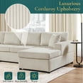 thumbnail image 5 of Harper & Bright Designs U-Shaped Sectional Sofa Corduroy Fabric Oversized Sofa with Chaise Lounge and Three Pillows for Living Room, 115.3", Light Gray, 5 of 17