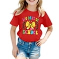 thumbnail image 1 of PMVFHDE Hauts d'Été Mignons pour Fille 2025 Hauts d'Été Tendance pour Filles T-Shirts Graphiques Élégants pour Filles T-Shirts à Manches Courtes pour Filles Imprimé Enfants Col Rond Manches Courtes Amples T Rouge, 8-9 Ans, 1 of 4