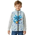 thumbnail image 5 of Xixirimido Blue Axolotl Music Notes Pattern Boys Girls Full Zip Fleece Vest Sleeveless Stand Collar Outwear Warm Jacket with Pockets for 2T, 5 of 7