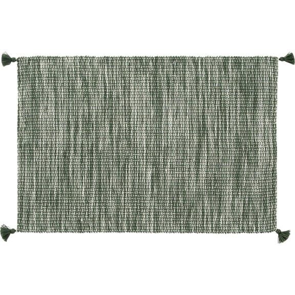 Home Décor Green Heather Tassel Outdoor Layering Rug, 24"x36"