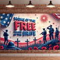 thumbnail image 7 of Patriotic Design Military Tribute Honoring Soldiers Memorial Day Celebration Banner for Military Events Patriotic Ceremonies Veterans Day Display, 7 of 7