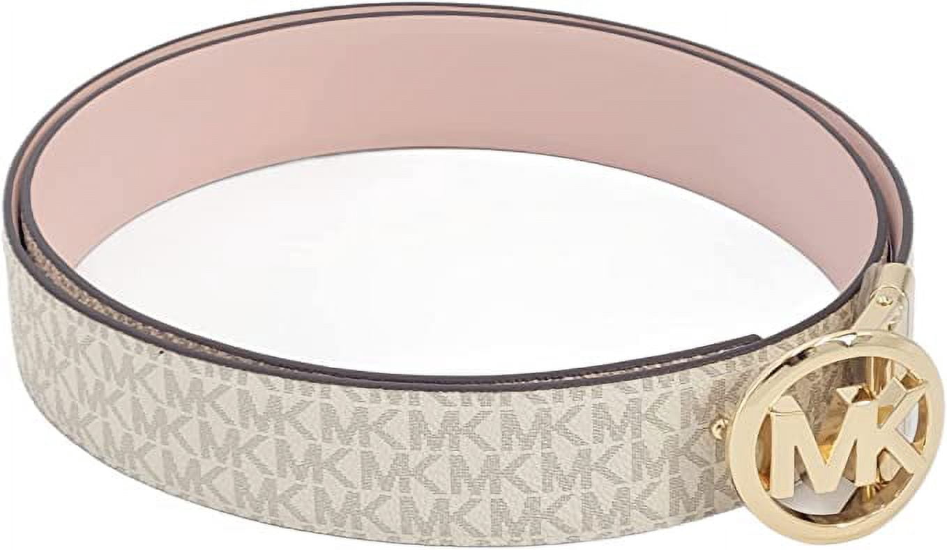 MICHAEL KORS | Monogram Reversible Belt Cut Your Own Length with Two Buc… Michael Kors Reversible Logo Embossed Belt One Size (Black  main image 3