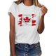 thumbnail image 4 of Camisas de Manga Corta para las Mujeres Impresión de Manga Corta Cuello Redondo, Camisa Casual de Poliéster para las Mujeres, Lavado de Manos, 4 of 7