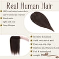 thumbnail image 2 of MY-LADY Clip In Remy Topper Hairpiece Human Hair Clip On Toupee Wispy Bangs For Women Middle Part With Hair Loss Thinning Hair #02 Dark Brown, 2 of 8