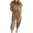 Khaki, variant on Women's 2 Piece Outfits Summer Summer Two Piece Outfit Women Clothing Set Female Round Neck Short Sleeve Tops Pants Sets Long Pant Style S_191 Women's Tracksuits Wine S