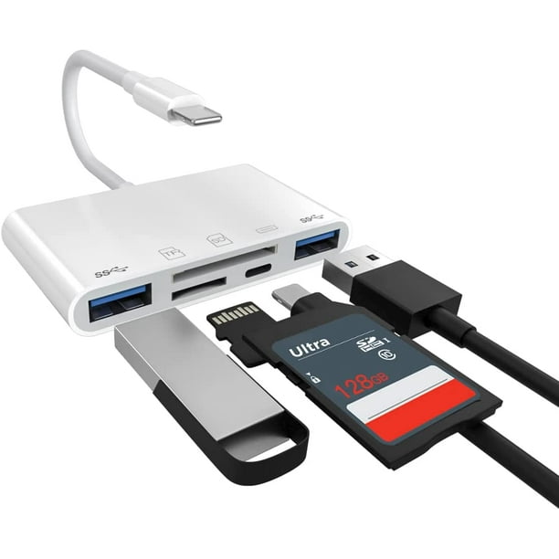 Z Lightning to USB Adapter SD Micro SD Card Reader for iPhone / iPad