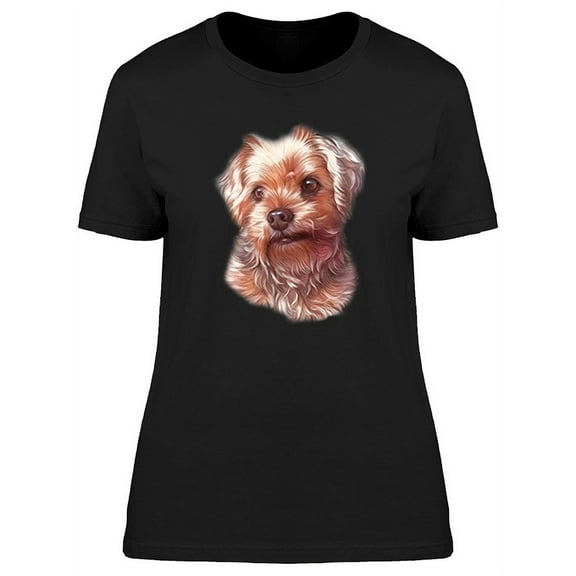 Smartprints Womens Graphic Tee - Cool Watercolor Yorkie Terrier - Regular Fit 100% Cotton