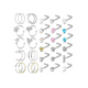 thumbnail image 1 of Anillos Nasales Aretes Piercing De Nariz Acero Inoxidable 33 pz Malubero Plateado, 1 of 4