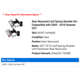 thumbnail image 2 of Rear Rearward Leaf Spring Shackle Set - Compatible with 2009 - 2010 Hummer H3T, 2 of 2