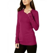JM Collection Women's Studded-Cuff Sweater Title: S/Berry Size