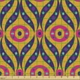 thumbnail image 2 of Ambesonne Abstract Fabric by the Yard Upholstery, Quirky Oriental Ethnic, 10 Yards, Orange and Purple, 2 of 5