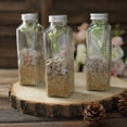 thumbnail image 3 of BalsaCircle 12 Clear 12 oz Square Storage Jars Refillable Glass Bottles Aluminum Caps Party Events Decorations, 3 of 8