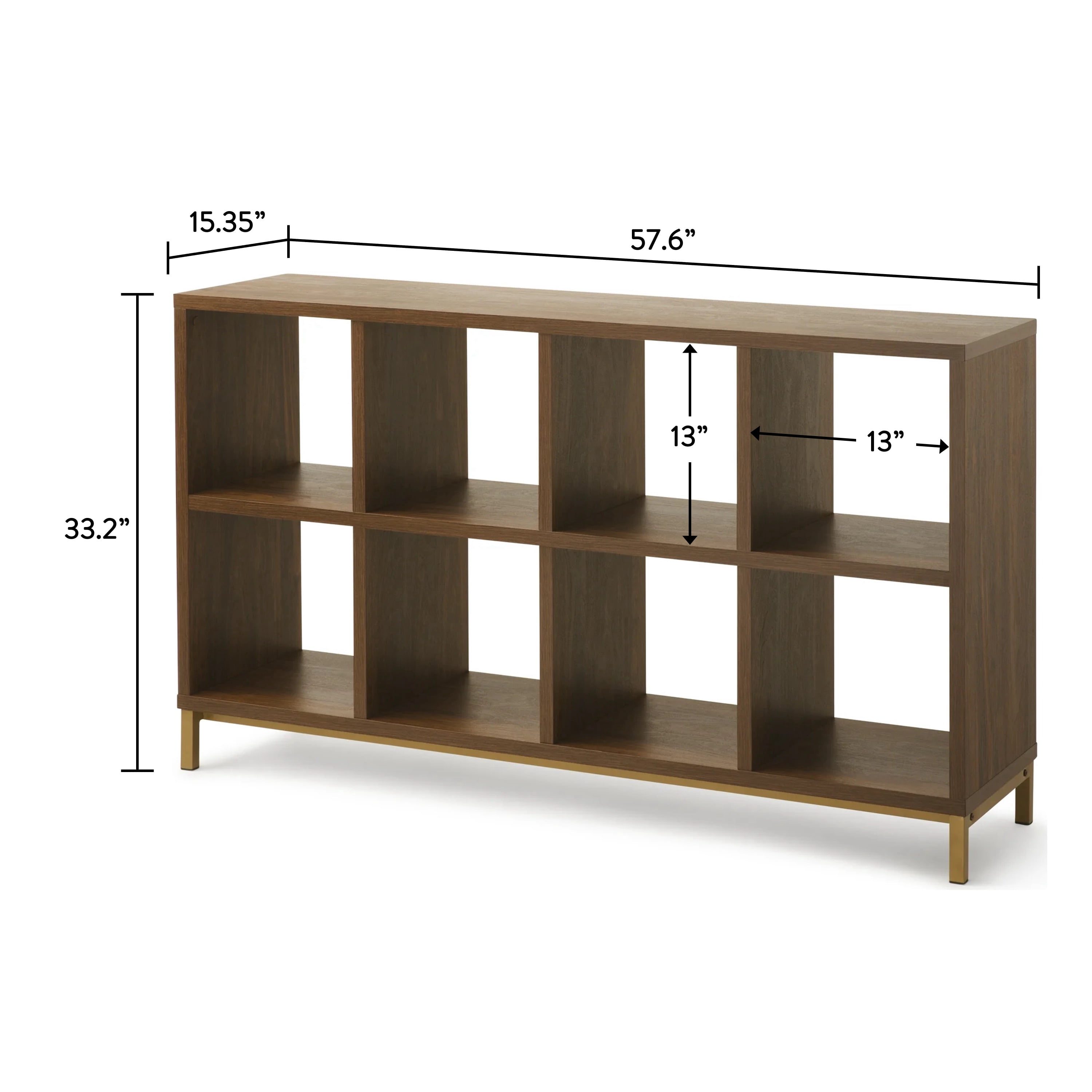 Better Homes & Gardens 8-Cube Organizer with Metal Base, Vintage Walnut