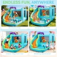 thumbnail image 5 of Ktaxon 7-in-1 Inflatable Water Slide Bounce House with Blower, 147" x 118" x 87", Curved Slide Water Park w/ Splash Pool, Bounce Area & Climbing Wall, Kids Backyard, 5 of 14