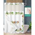 thumbnail image 2 of No Hook Shower Curtain with Snap in Liner, Spring Easter Hand Drawn Color Eggs Hotel Shower Curtains for Bathroom, Washable Shower Curtain Liner Set with Mesh Top Window, 72"x84", 2 of 6
