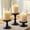 Black, variant on Sziqiqi Set of 3 Glass Hurricane Candle Holders: Windproof Pillar Candle Stands with Open Chimney Rustic Gold Metal Base for Fireplace Mantel Dining Table Centerpiece Decor