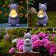 thumbnail image 4 of Estatua solar de gato para decoración de jardín, regalos para amantes de los gatos, con luces LED solares, decoración de bola de gato para jardín, patio, césped, 4 of 5