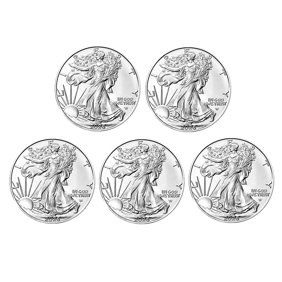 2026 1 oz American Silver Eagle Coin BU - Lot of 5