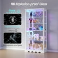 thumbnail image 4 of VKCC 65" LED Display Cabinet with Glass Door, Modern Lighted Curio Cabinet with Adjustable Shelves for Living Room Storage, White, 4 of 12