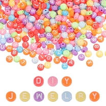 Uxcell 1000 Pcs Acrylic Alphabet Letter Beads Bracelet DIY Kit Supplies, Rainbow