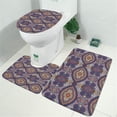 thumbnail image 2 of Multicolor Ethnic Geometric Pattern (4) Bathroom Rugs Sets 3 Piece,Toilet Cover Set,Absorbent Non Slip Bathroom Mats Sets with U-Shaped Contour Rug Toilet Rug Set, 2 of 5