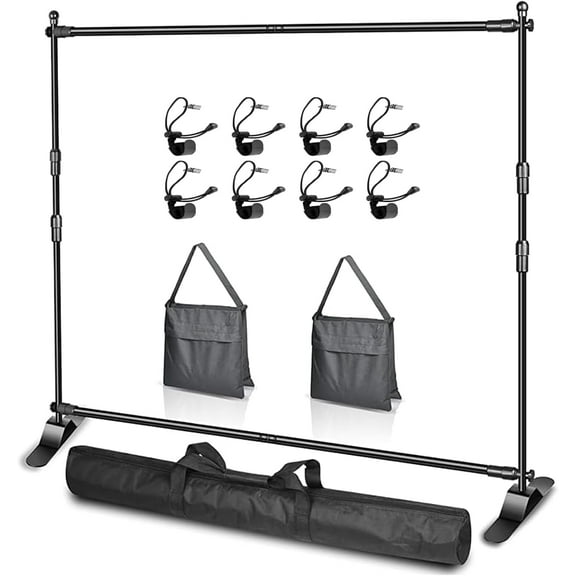 EMART 10 x 8ft Photo Backdrop Banner Stand, Adjustable Step and Repeat Background Displays for Trade Shows, Events, Photography, Acticities