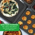 thumbnail image 4 of VINAUO Nonstick 5 Piece Baking Pans Sets for Kitchen,Stackable Bakeware Set,Carbon Steel Baking Set for Oven, Baking Sheet, Muffin, Cake & Loaf Pan,Dishwasher Safe,Black, 4 of 11