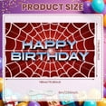 thumbnail image 2 of Red Background Banner Spider Web Pattern Birthday Display 3D Letters Shiny Design Party Backdrop for Birthday Party Kids Celebration Photo Shoot, 2 of 8