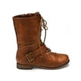 thumbnail image 2 of Breckelles Georgia-86 New Women Leatherette Lace Millitary Mid Calf High Boot, 2 of 6