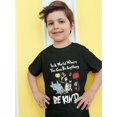 thumbnail image 1 of Youngsters' Cartoon Print Cotton T-Shirt, 100% Breathable Crew Neck Short Sleeve Top, Casual Summer Tee for Boys, Regular Fit Pullover with Fun Text - No Chest Pad, Cute T Shirts, 1 of 5