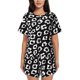 thumbnail image 1 of Balery Black Leopard Conjunto de Pijama para Mujer con Estampado, Dos Piezas de Manga Corta y Shorts, Ropa de Dormir Suave con Cuello Redondo y Bolsillos-3X-Large, 1 of 6