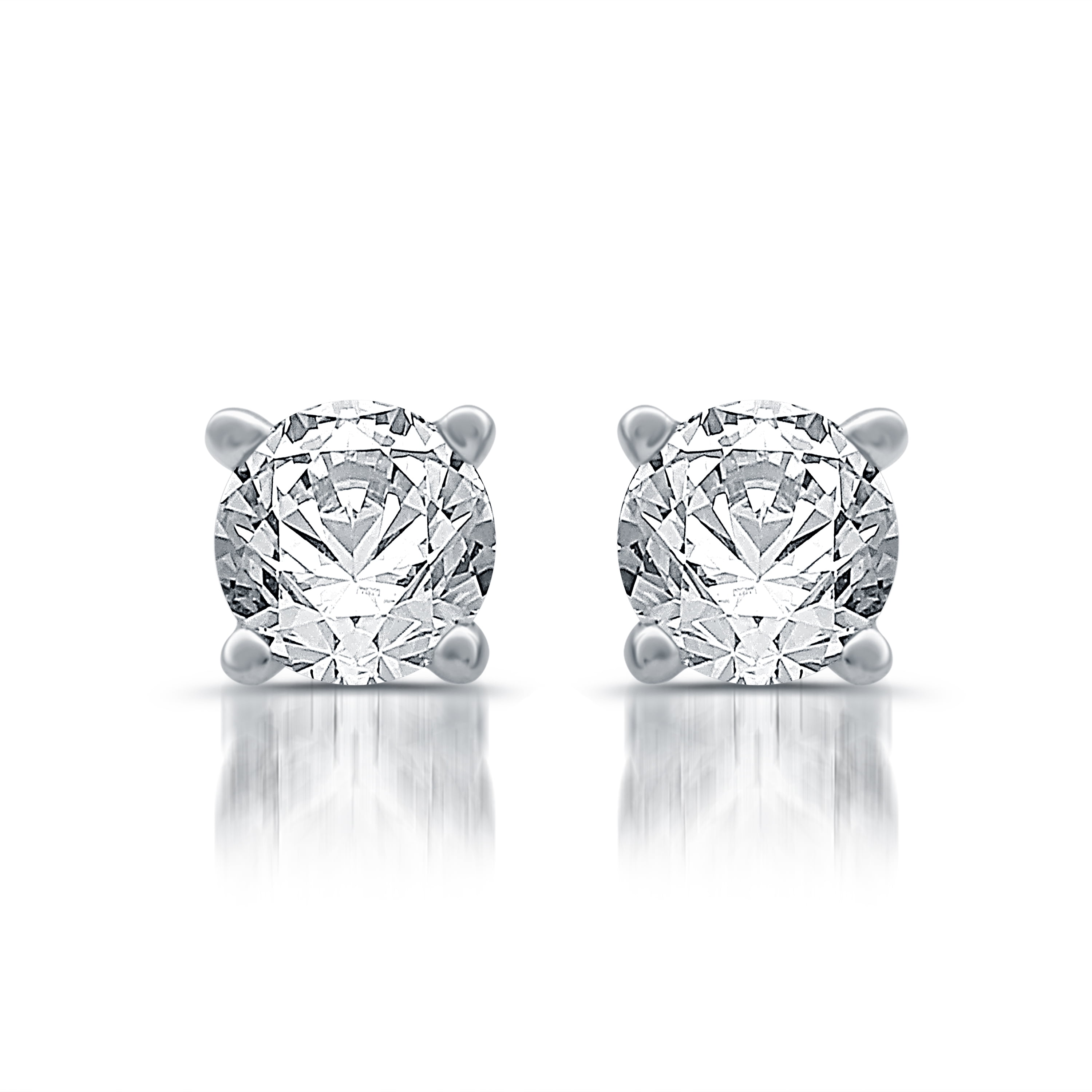 Brilliance Fine Jewelry 1 Carat T.W. Round Diamond 10 Kt White Gold Studs (H-I, I2-I3)