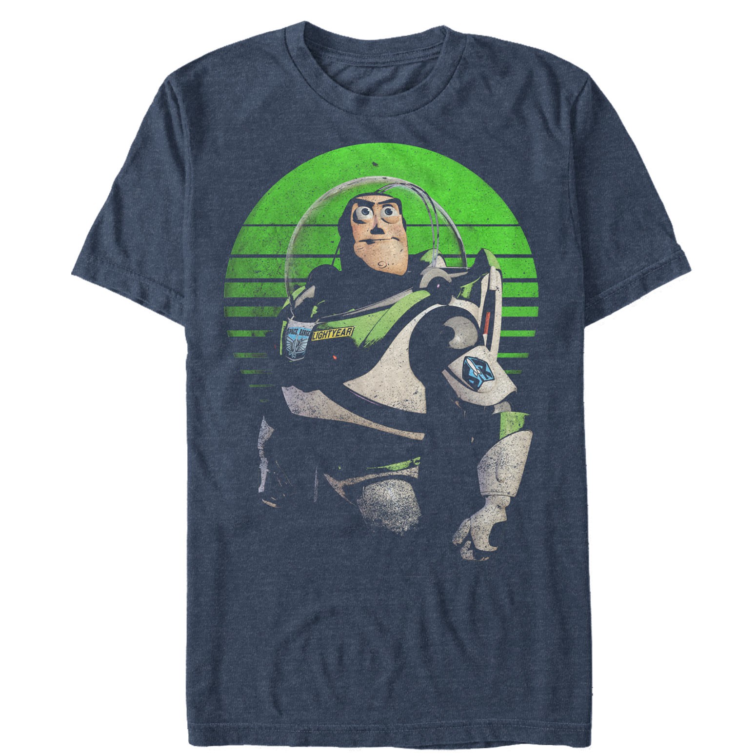 Toy Story Women's Heather Blue Distressed Buzz Lightyear T-Shirt-Small - image 1 of 1