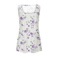 thumbnail image 4 of Tank Tops for Women Plus Size Sleeveless Round Neck Floral Printing Summer Casual Tee Tank Multicolor XXXXXL, 4 of 5
