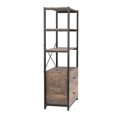 Industrial Wood Bookcase Retro Bookshelf Storage Display Rack Utility