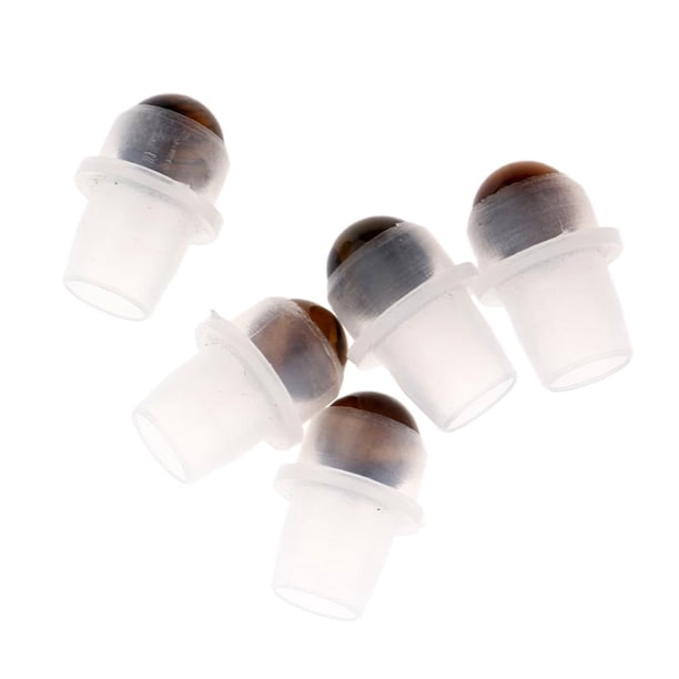 5 tapas de repuesto con forma de bola para botellas de aceites esenciales, color marrón, 2 x 0,9 cm