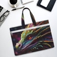 thumbnail image 6 of Cauagu Colorful Dragon Head Profile Pattern Canvas Tote File Bag, Zipper Tote Bag Business Briefcase Document Bag with Handle A4 File Organizer Laptop Bag for Travel and Work, 6 of 8