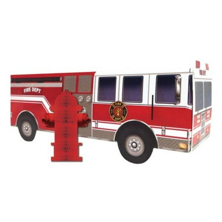Club Pack Of 12 Red Fire Watch Fire Engine Themed Honeycomb