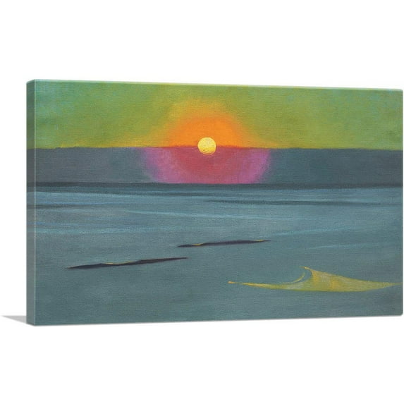 ARTCANVAS Soleil Couchant In The Mist 1911 Canvas Art Print by Felix Vallotton - Size: 18" x 12" (0.75" Deep)